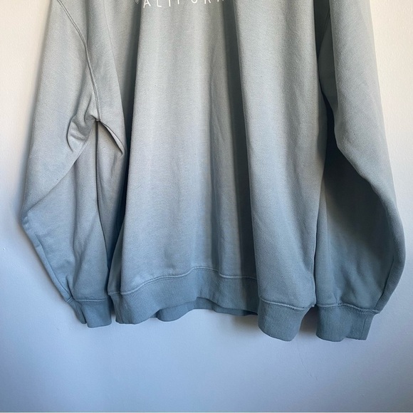 PRINCESS Polly Oversized Crewneck Graphic Long Sleeve Sweatshirt Sage Green US 2 - Picture 3 of 10